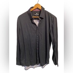 Buttercloth Shirt Men XL Black Flip Cuff Long Sleeve‎ Button Front Cotton